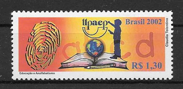 Colección sellos Brasil 2002 tema UPAEP