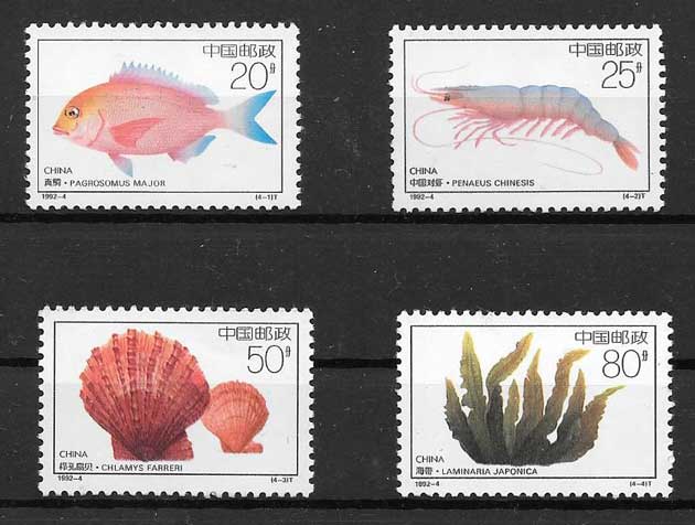 stamps China fauna 1992