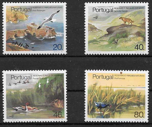 colección sellos fauna Portugal 1985