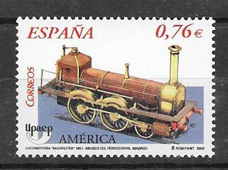 Topic stamp America UPAEP - rail transport