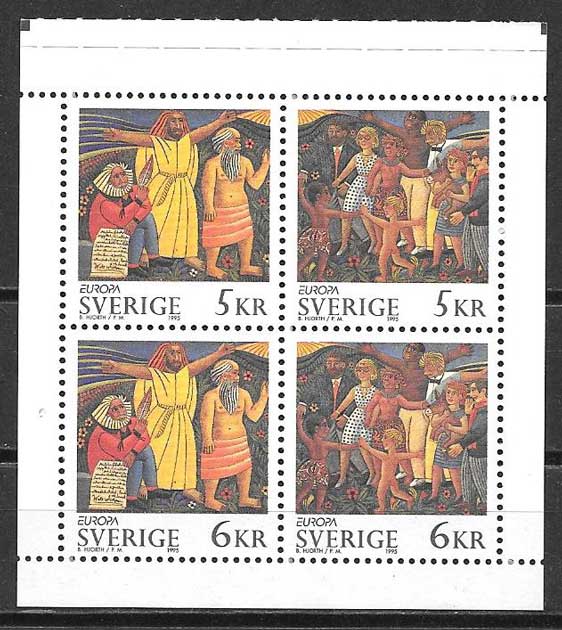 sellos Tema Europa Suecia 1995